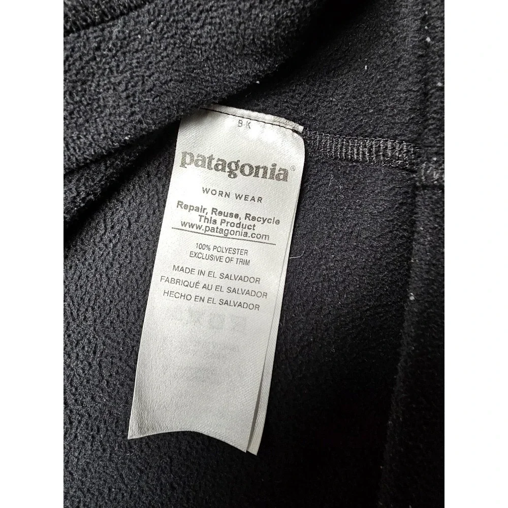 Patagonia Pullover Mens Medium Black Fleece 1/4 Zip Hiking Sweater Outdoor Layer